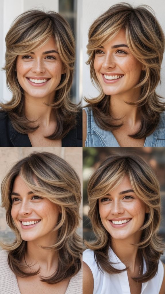 Graduated Layers with Feathery Side Bangs