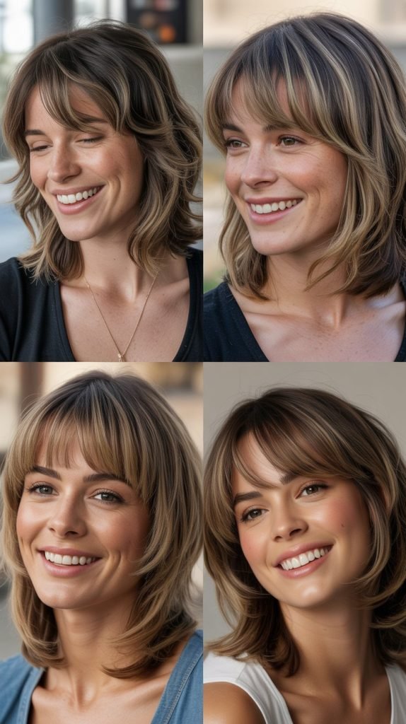  Blended Bangs with Shoulder-Length Shag