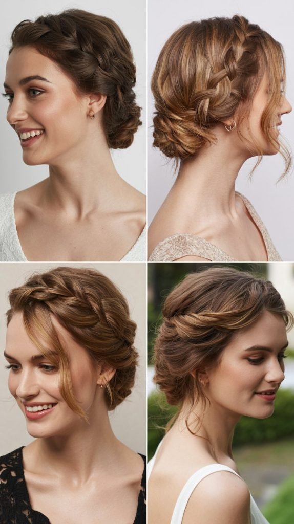 Side French Braid Updo
