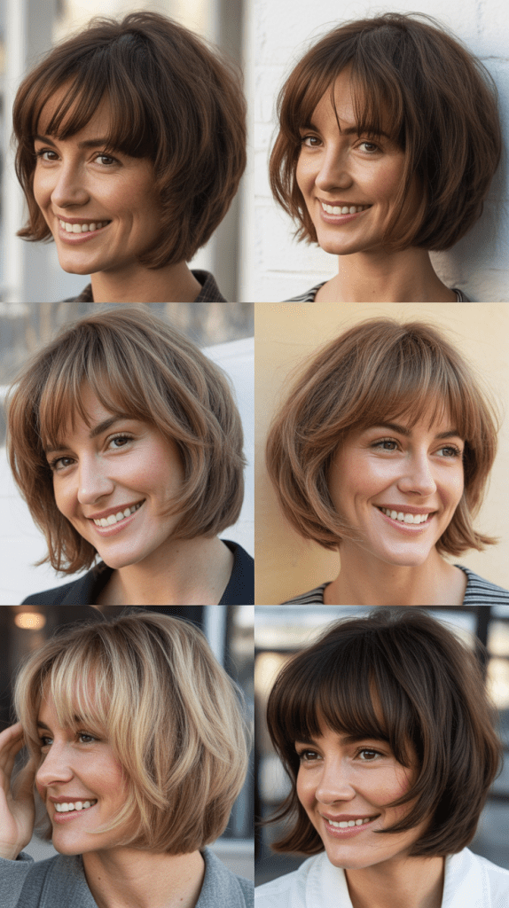 Textured Bob With Long Graduated Bangs