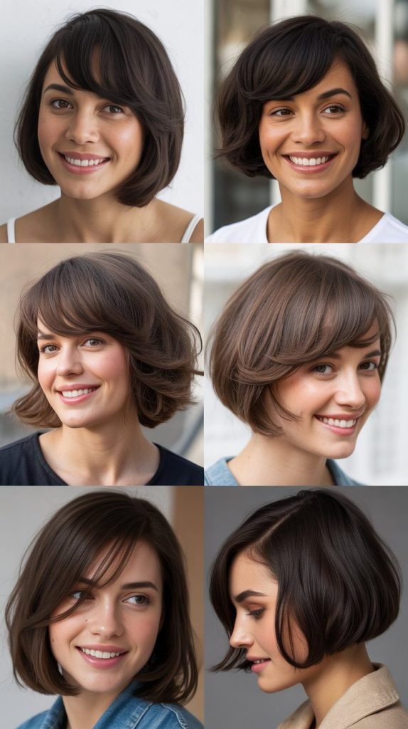  A-Line Bob with Diagonal Bangs