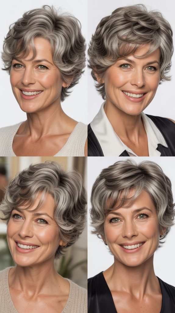 Wavy Pixie with Side Bangs