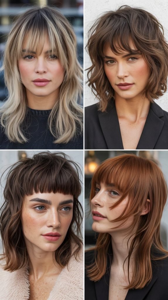  Balanced Wolf Cut With Proportional Bangs