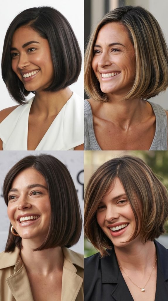 Chin-Length Bob with Curved Ends