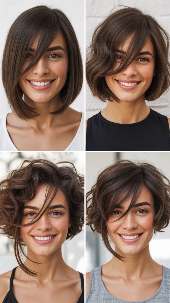 Asymmetrical Bob With Diagonal Bangs