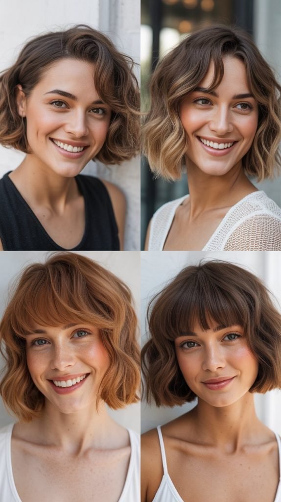  Wavy Bob With Rounded Bangs