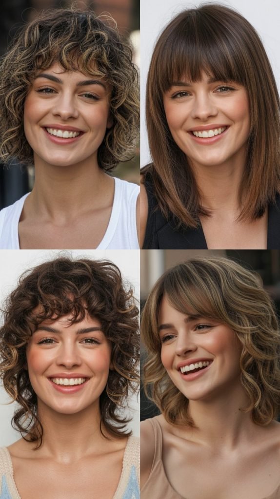 Textured Wispy Bangs with Middle Part