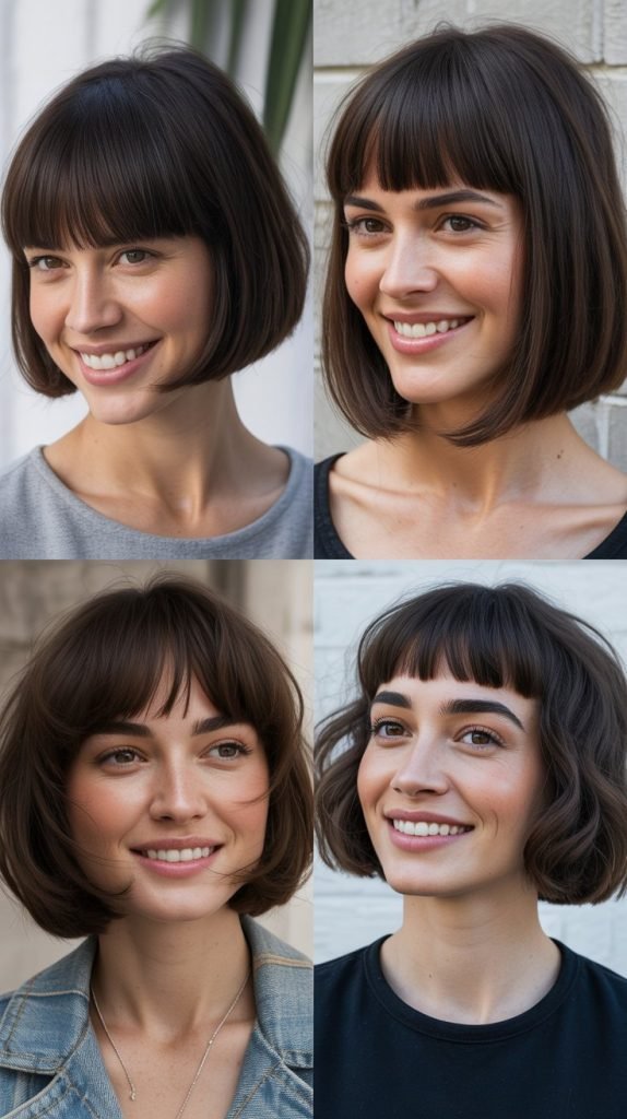  Blunt Cut Bob with Straight-Across Bangs