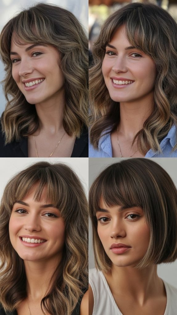 Tapered Bangs with Face-Framing Pieces