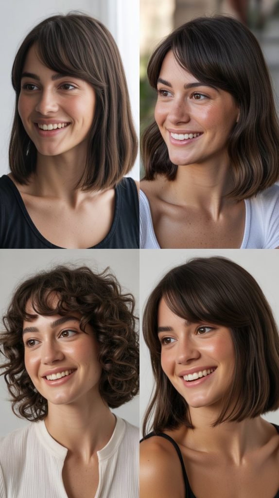  Long Bob With Side-Swept Baby Bangs