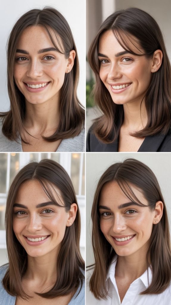 Layered Medium Hair with Swoop Bangs