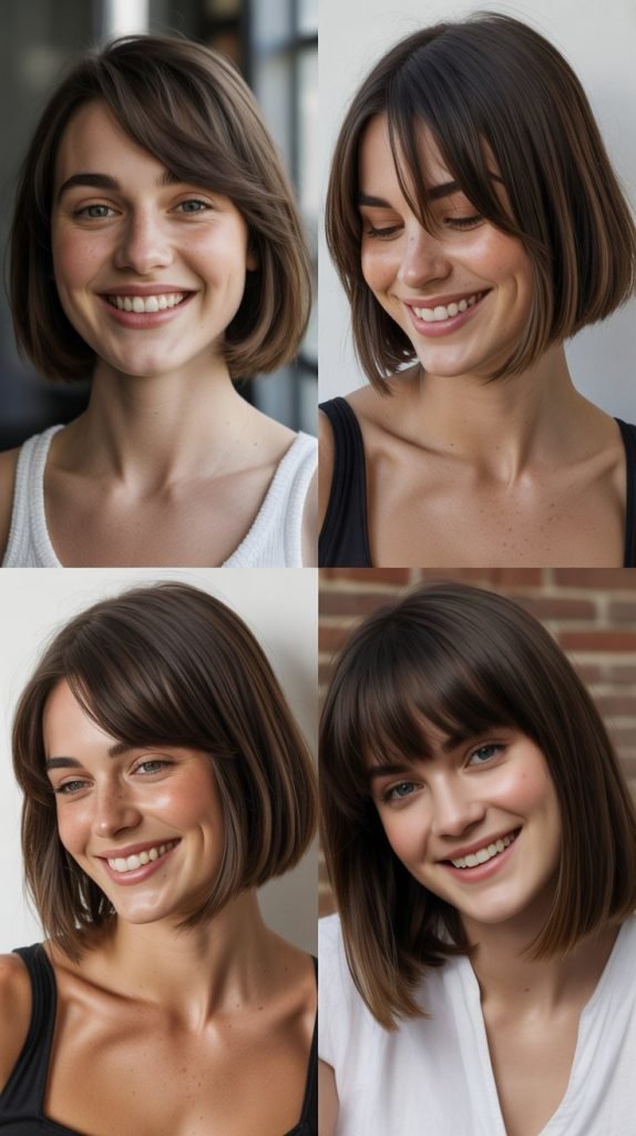  Straight Bob With Diagonal Bangs