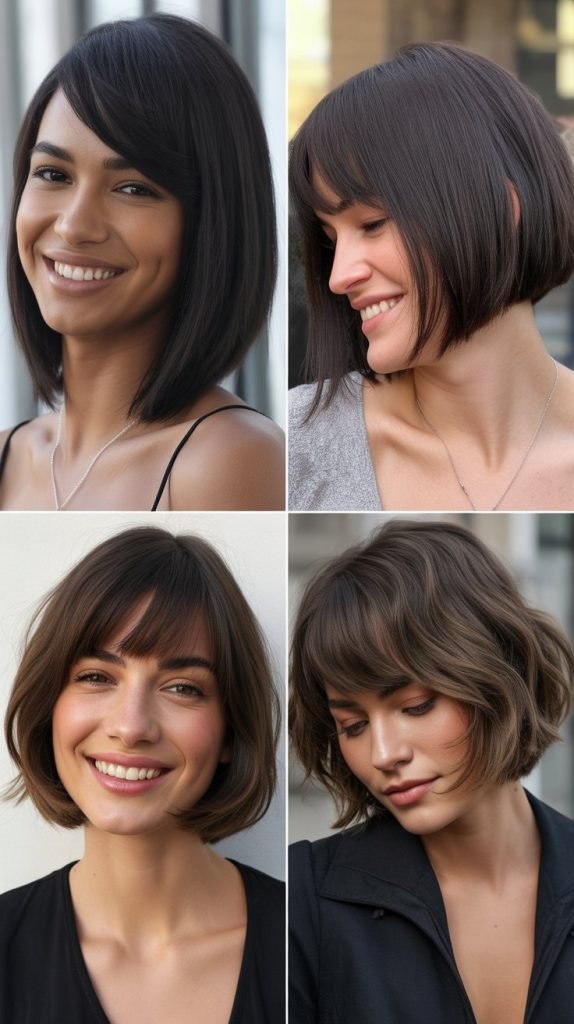  Asymmetrical Long Bob With Angled Bangs