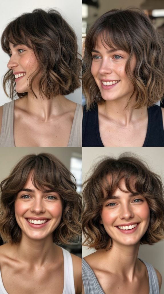 Tousled Wavy Bob With Piecey Bangs