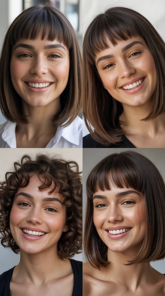  Long Bob With Arched Bangs