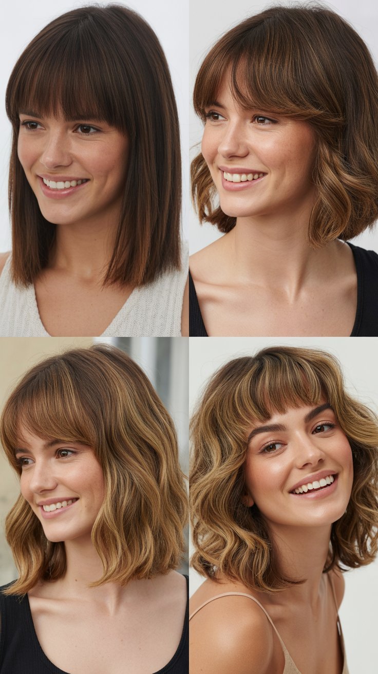 Which Hairstyles with Medium-Length Hair and Bangs Suit You Best?
