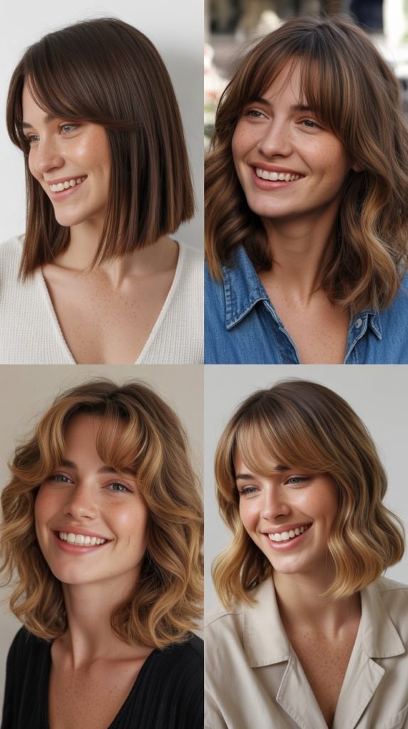  Long Bob (Lob) With Swoopy Bangs