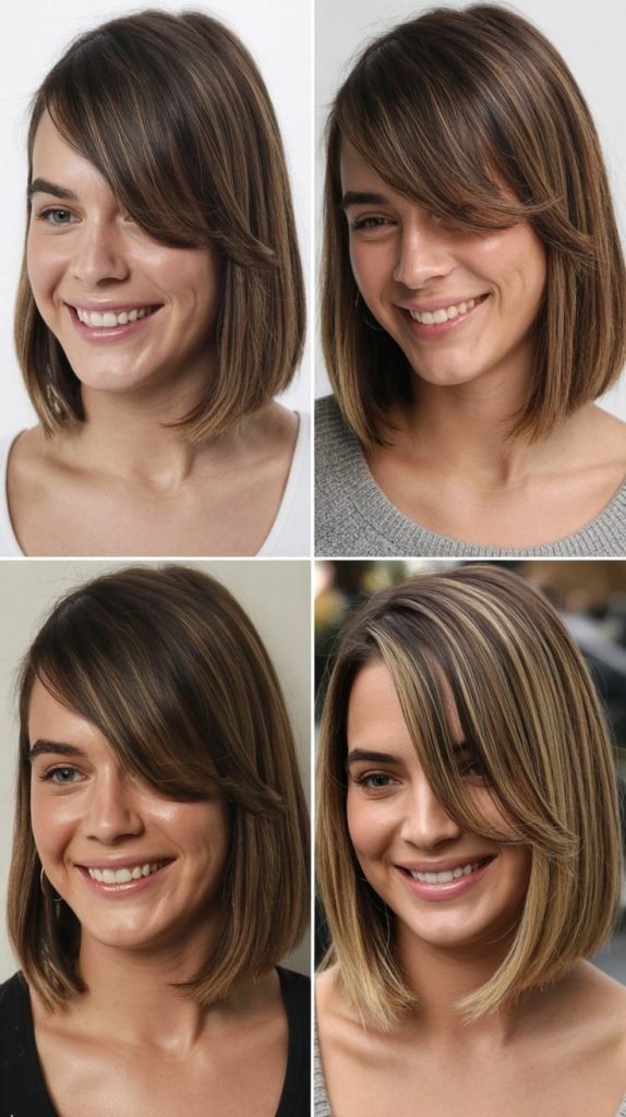 Long Bob with Diagonal Bangs