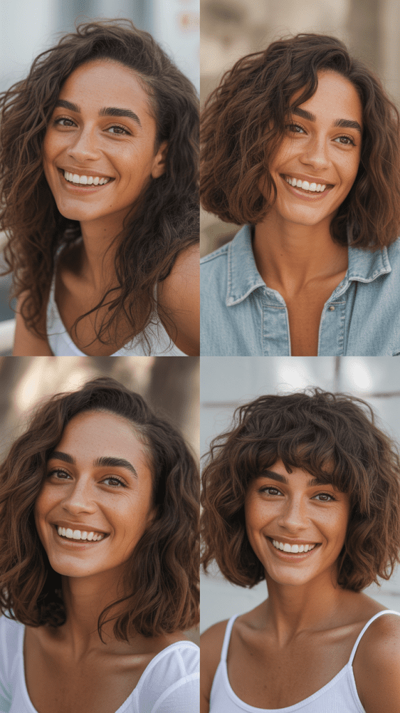Beachy Wave Textured LOB With Bottleneck Bangs