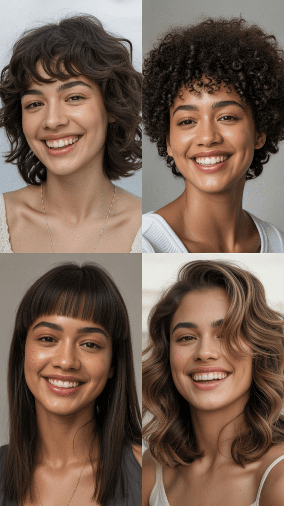 Shaggy Lob With Razored Ends And Baby Fringe