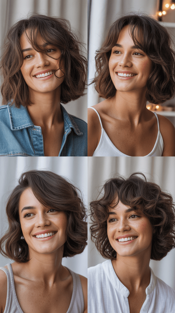 Shaggy Lob With Long Side-Parted Bangs