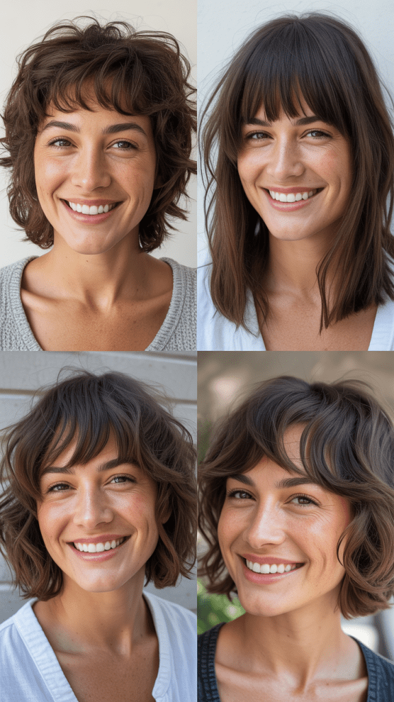 Razored Shaggy Lob With Piecey Bangs