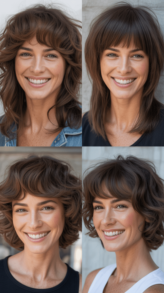 Choppy Crown Layers With Face-Framing Bangs