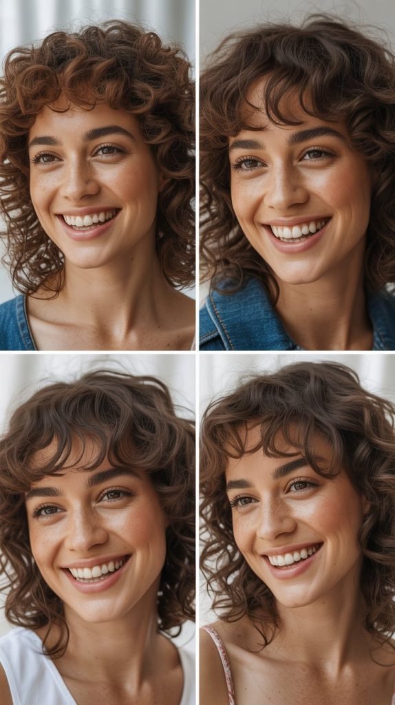 Natural Curls with Curly Bangs