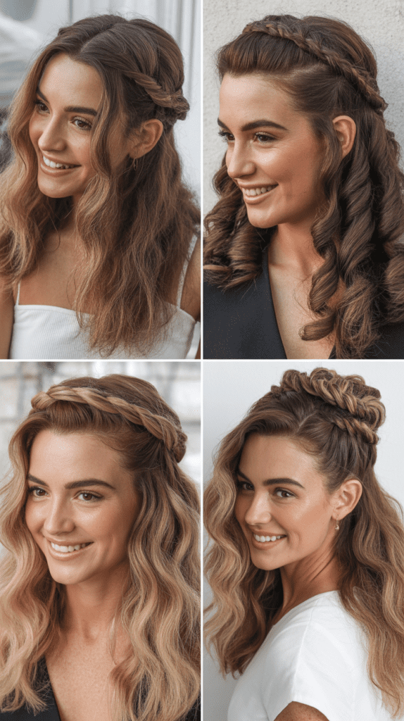 Half-Up Half-Down with Twisted Crown