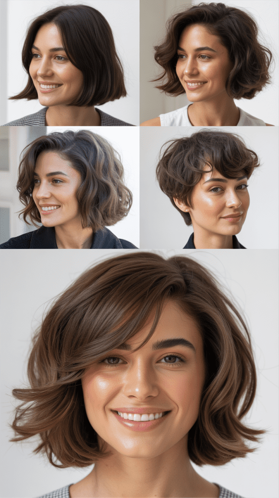 Layered Textured LOB With Side-Swept Bangs