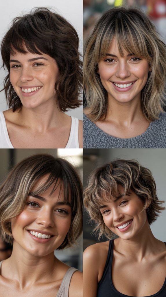 Razored Bangs with Choppy Lob