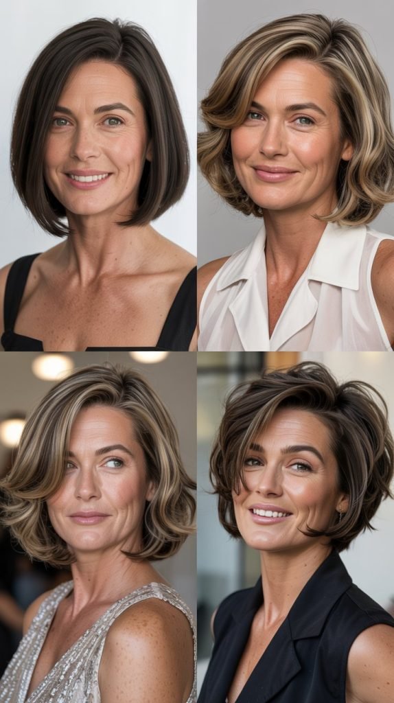 . The Blunt Cut Bob with Internal Layers