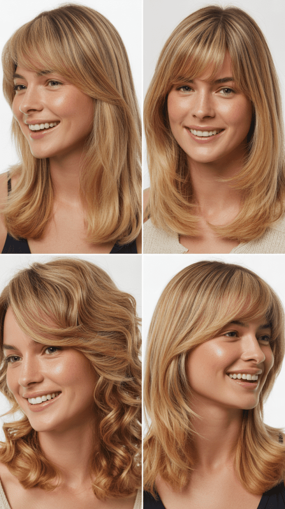 . Precision-Cut Blonde Bob with Heavy Side Fringe