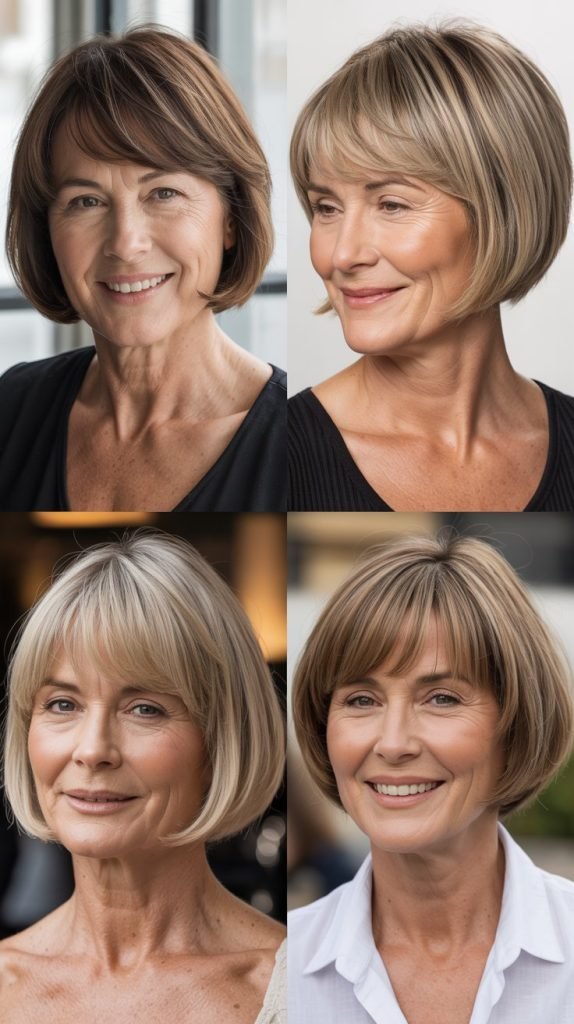 Graduated Bob with Crown-Skimming Bangs