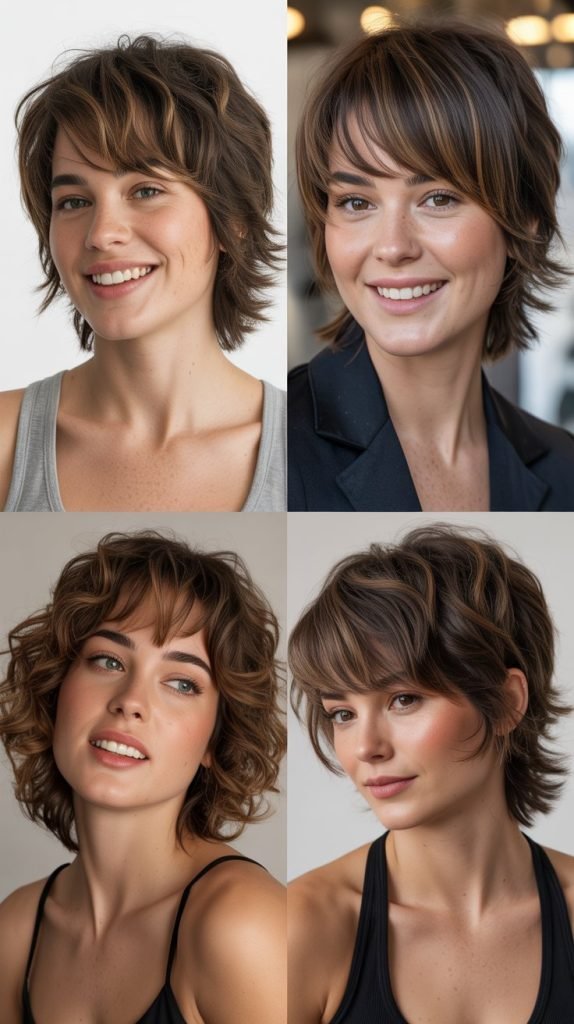 Layered Collarbone Cut with Face-Framing Bangs