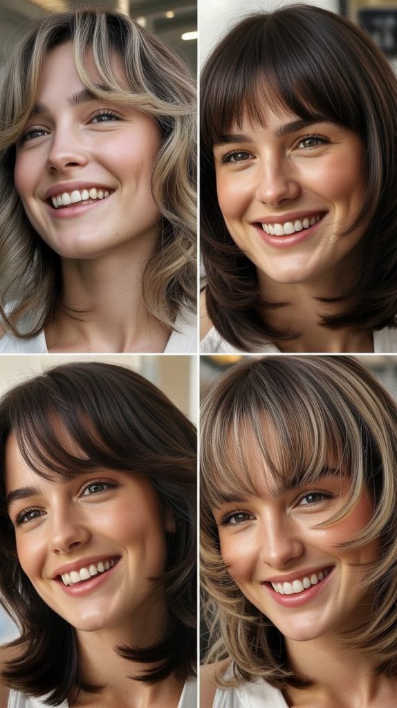 Curved Bangs With U-Shaped Layers