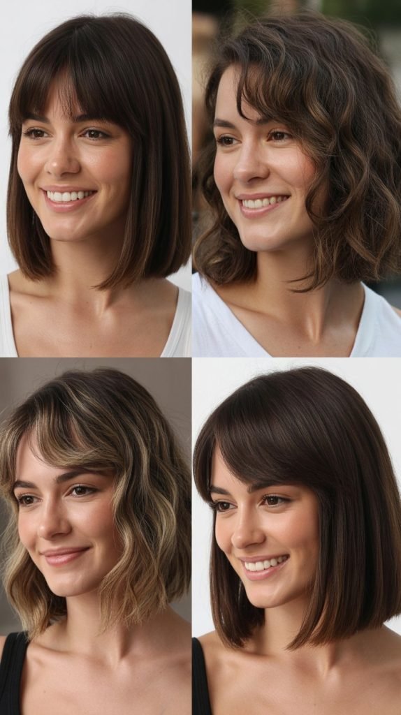 Blunt Medium Bob With Wispy Bangs