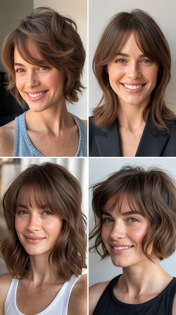 . Asymmetrical Wispy Bangs