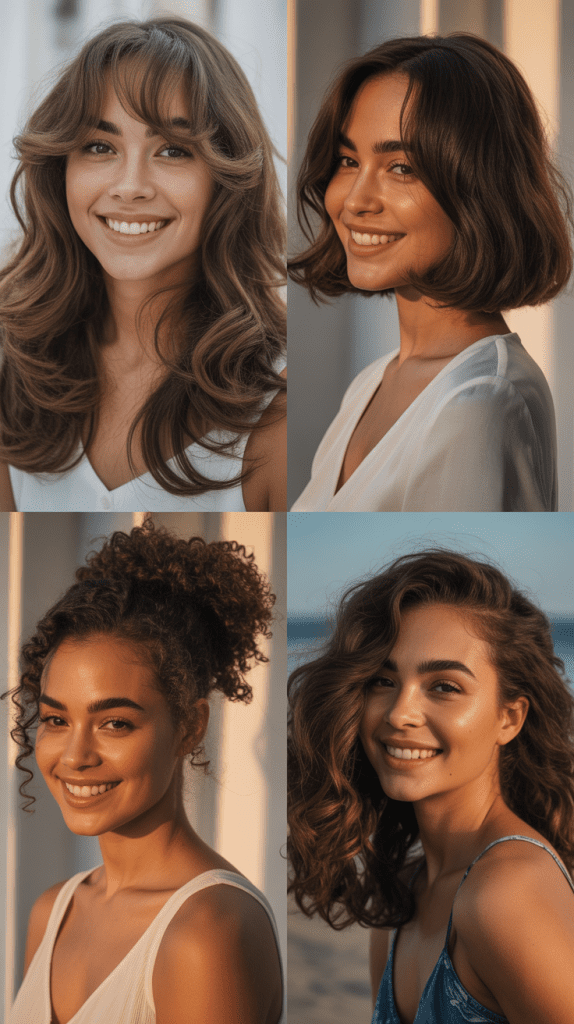 Romantic Long Layers With Face-Framing Curtain Bangs