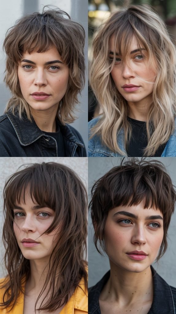 Grunge Wolf Cut With Uneven Bangs