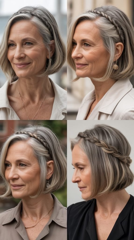 Bob with Crown Twists or Braids