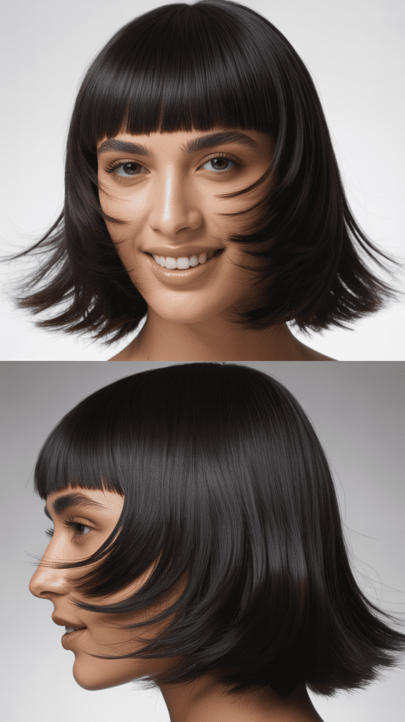 Micro Bangs With Feathered Layers