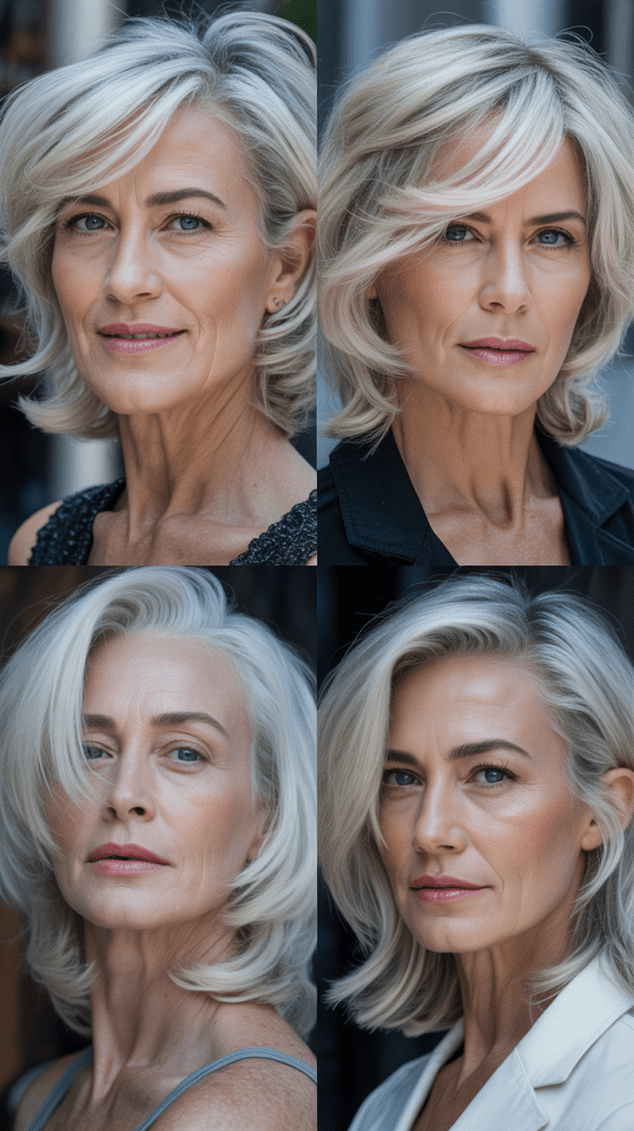 Layered Cut with Platinum Blonde Color