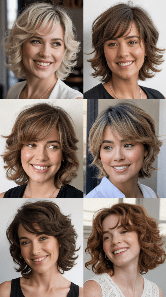 Shaggy Lob With Side-Swept Bangs