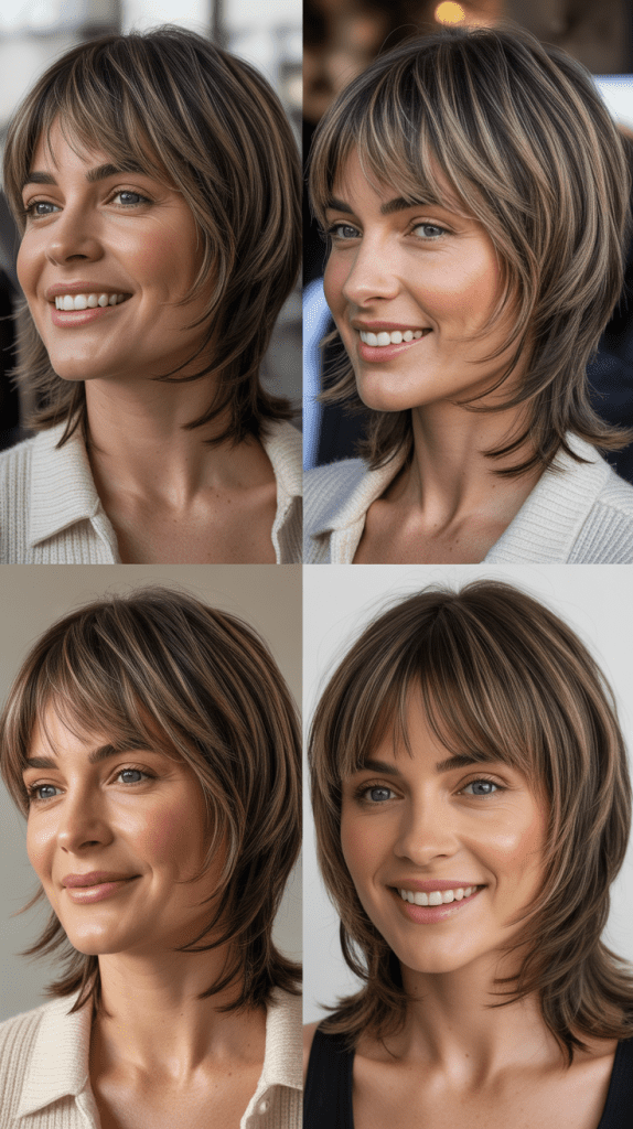 Refined Shag With Precision Curtain Bangs