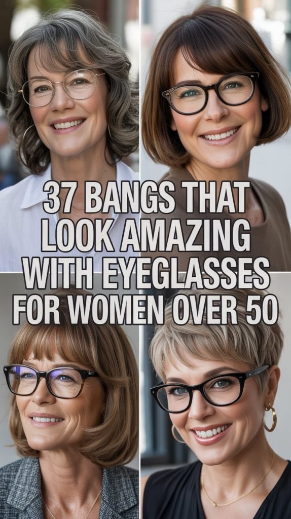 37 Bangs That Look Amazing with Eyeglasses for Women Over 50