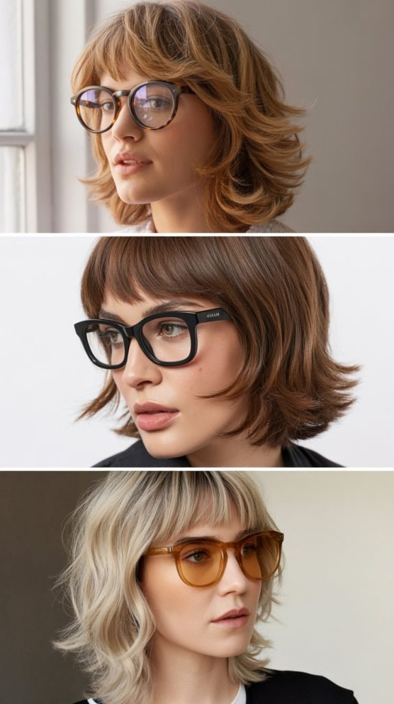 . Shaggy Layers With Curtain Bangs