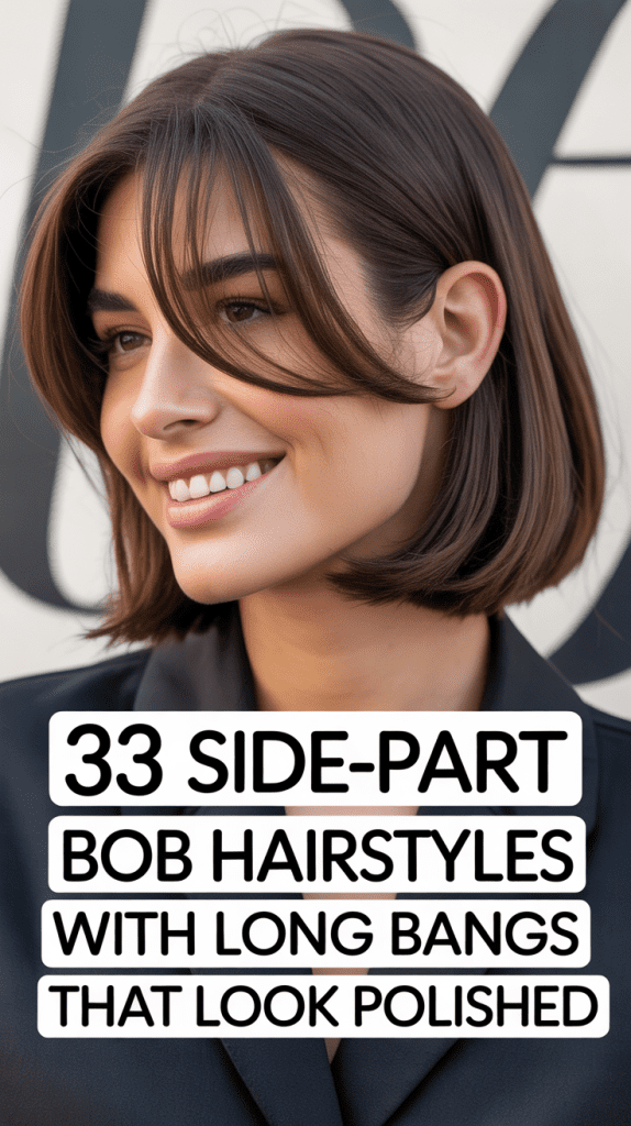 Side-Part Bob Hairstyles With Long Bangs That Look Polished
