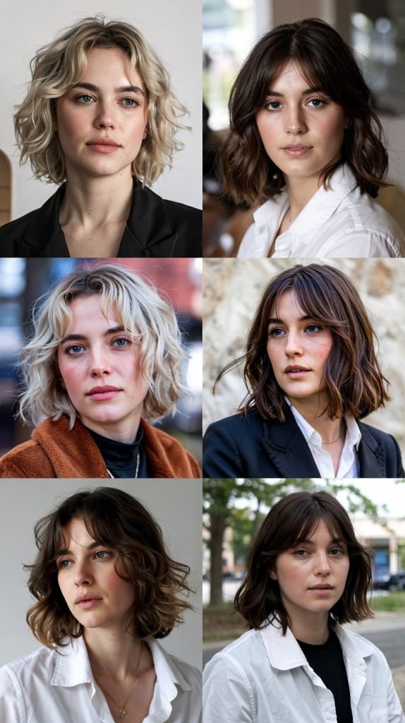 A-Line Lob With Curtain Bangs