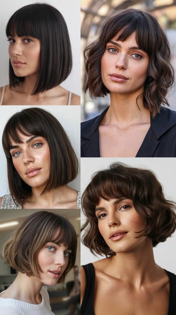  Micro Bob With Long Dramatic Bangs